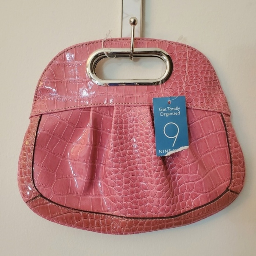 Nine West Crocodile Handbag, Fuschia, NWT